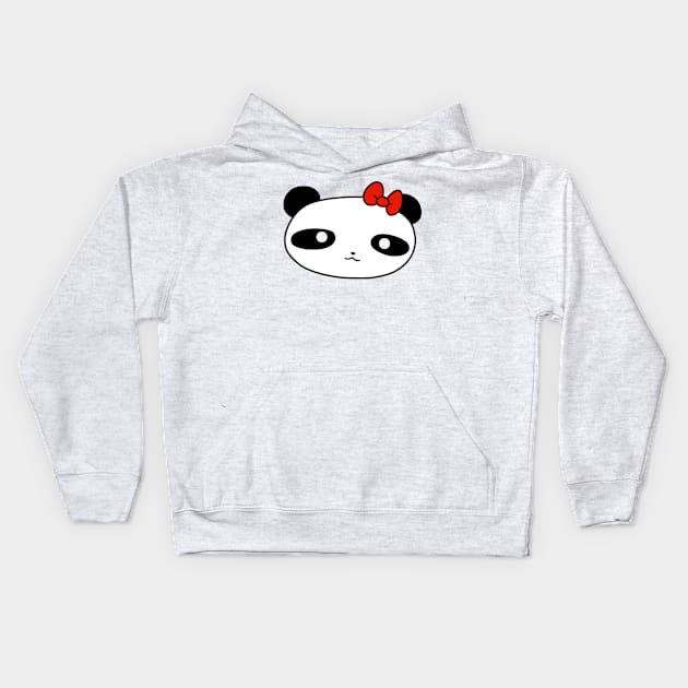 Bow Panda Face Kids Hoodie by saradaboru